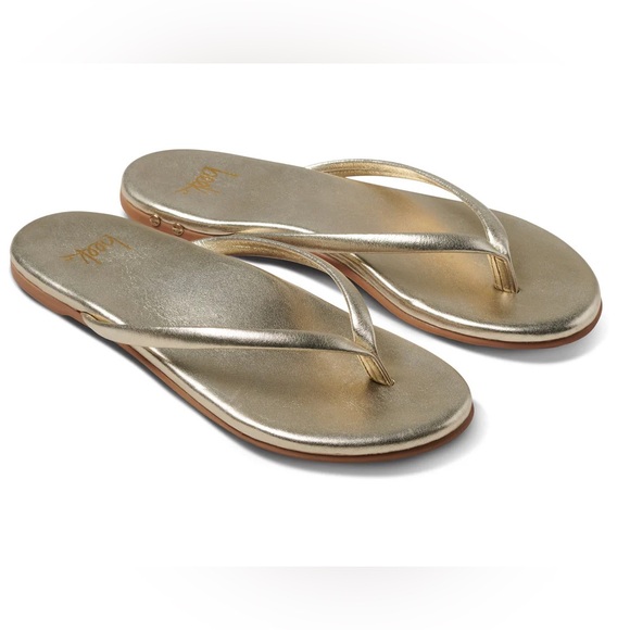 Beek gold Sunbeam Leather Flip Flop Sandal - Picture 1 of 7